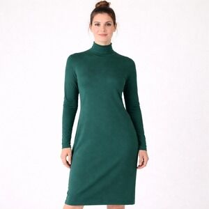 Lands End Womens 14 16 Tunic Dress Minimalist Quiet Luxury Scandi Normcore Green